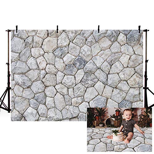 MEHOFOND 7x5ft Brick Stone Wall Photography Background Home Decor Party Photo Shooting Birthday Party Decoration Backdrop Banner Studio Photo Props - size: 7x5ft