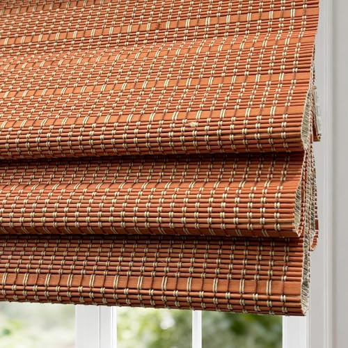 Letau No Drill No Tools Cordless Wood Window Shades Blinds, Bamboo Light Filtering Roller Shades, Color 10 - color: Color 10