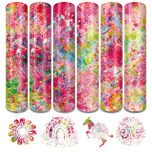 Tintnut Splash Heat Transfer Vinyl - 6 Sheets 10x12 Inch HTV Ink Watercolor Iron On Vinyl for T-Shirts Hats Clothes - color: Pink
