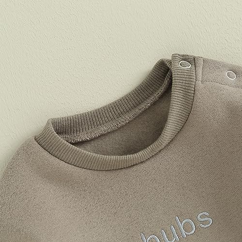 VISGOGO Newborn Infant Baby Boy Girls Oversized Romper Little Dude Sweater Onesie Coming Home Outfit Neutral Clothes - color: Bubs-gray, size: 0-3 Months