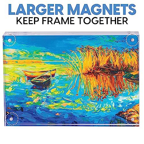 Mammoth DuraClear 6x8 Acrylic Photo Frame - Frameless & Thick Design - Perfect for Family Photos, Art, and Cherished Postcards - size: 6x8 Frame