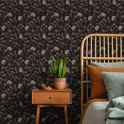 Main Street Peel and Stick Wallpaper Eco-Friendly Sheets 12 Pack, 11 X 16 Inch Queen Anne's Lace Design, Wall Mural for Home Decor, Removable Wall Decor Wallpaper Peel and Stick for DIY Projects - style: Queen Anne's Lace Design GCF
