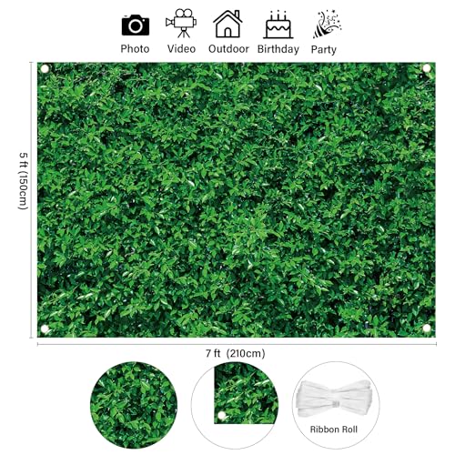 Spring Green Leaves Theme Photo Background Nature Greenery Wedding Birthday Party Newborn Baby Shower Photography Backdrops Zoo Decor Shoot Props Banner 71"x43" - style: 7x5 Leaves