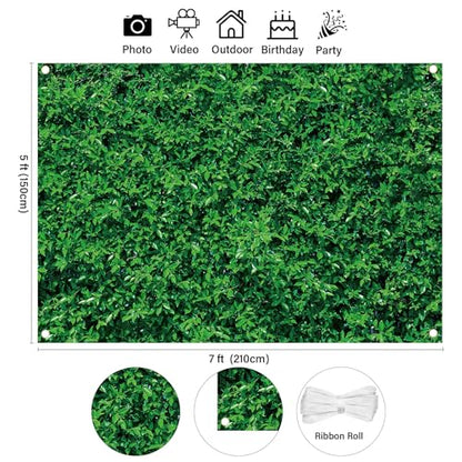 Spring Green Leaves Theme Photo Background Nature Greenery Wedding Birthday Party Newborn Baby Shower Photography Backdrops Zoo Decor Shoot Props Banner 71"x43" - style: 7x5 Leaves