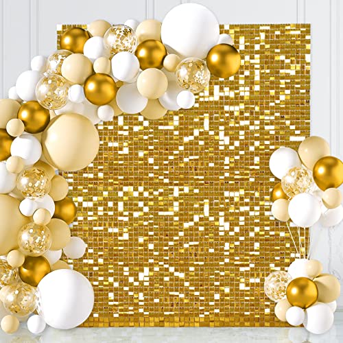 Gold Backdrop Shimmer Wall Panels 6ftx4ft Sequin Birthday Party Backdrop Decor for Bridal Shower Bachelorette Party Supplies - color: Gold, size: 6ftx4ft