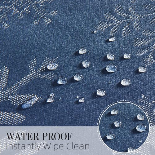 Cloth Napkins Set of 8–Square Jacquard Sparkling Metallic Snowflake Fabric Polyester Washable Reusable Cloth Napkins for Kitchen Dinner Dining Restaurant Wedding Table(Navy Silver/17x17 Inch) - color: Navy Silver