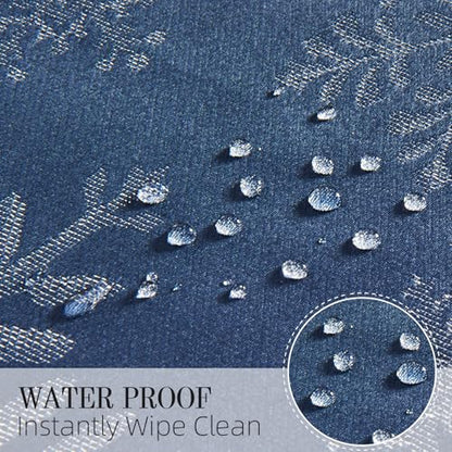 Cloth Napkins Set of 8–Square Jacquard Sparkling Metallic Snowflake Fabric Polyester Washable Reusable Cloth Napkins for Kitchen Dinner Dining Restaurant Wedding Table(Navy Silver/17x17 Inch) - color: Navy Silver