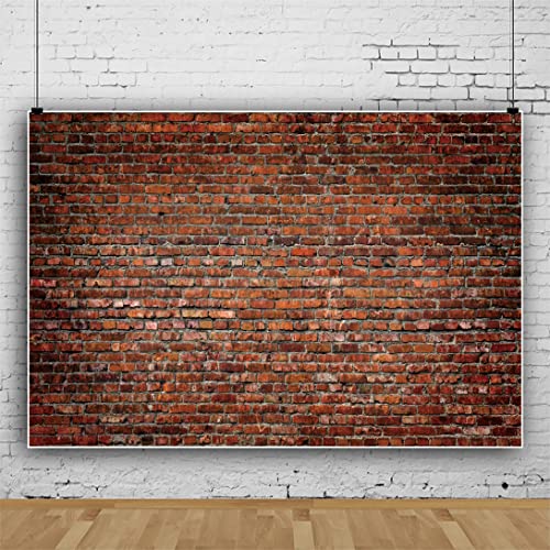 Renaiss 6x4ft Red Brick Wall Backdrop Polyester Fabric Rustic Old Brick Photo Photography Background for Newborn Baby Shower Kids Adult Birthday Party Decor Banner Photo Booth Studio Props - color: WSNKY02756, size: 6x4ft