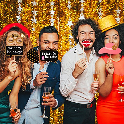 60Pcs Wedding Photo Booth Props, Wedding Props for Photos Bachelorette Weddings Shower Party Decorations