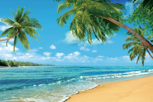 10x6.5ft Tropical Beach Ocean Decorations Backdrop Summer Palm Tree Hawaii Party Background Hawaiian Seaside Blue Sea Sky Pool Island Luau Birthday Party Baby Shower Banner Photo Booth - color: Blue, size: 10x6.5ft