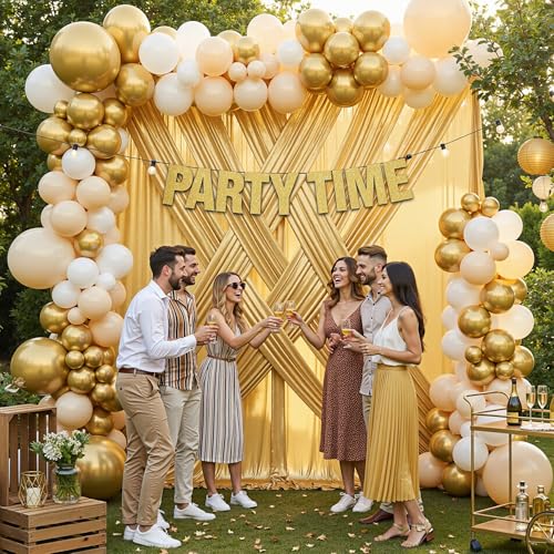 40ft x 10ft Gold Sequin Backdrop Curtain for Parties, Wrinkle Free Thick Glitter Photo Backdrop Drapes 8 Panels 5x10FT Back Drop Cloth Shiny Fabric for Wedding Birthday Photography Background - color: Gold, size: 5'W×10'H _8 Panels