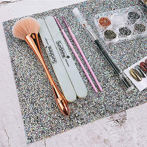 EBANKU Shiny Nail Table Mat, Nail Art Hand Rest Pad for Nail Art Cushion Pillow, Washable Portable Manicure Tool Salon Practice Hand Holder（Silver） - color: Silver
