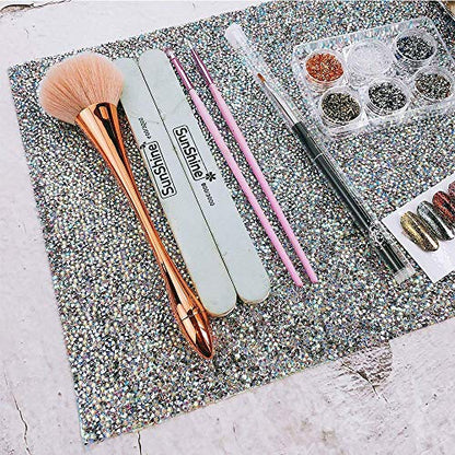 EBANKU Shiny Nail Table Mat, Nail Art Hand Rest Pad for Nail Art Cushion Pillow, Washable Portable Manicure Tool Salon Practice Hand Holder（Silver） - color: Silver