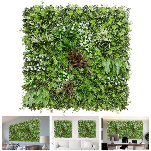 TANG 40"x40"-1PC Artificial Greenery Boxwood Panels Grass Wall Panel, Faux Privacy Fence Ivy Screens Backdrop Fake Hedge for Indoor Outdoor Wedding Décor, Style-5 - color: 40"x40" Panel-5, size: 40"x40"