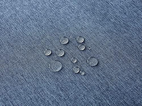 EHouseHome Faux Linen Tablecloth with Lace Trim - Waterproof/Spill Proof/Stain Resistant/Wrinkle Free/Oil Proof - for Banquet, Parties,Dinner,Kitchen,Wedding,Holiday,Denim Blue Square 52X52Inch - color: Denim Blue, size: 52" x 52" (Square)