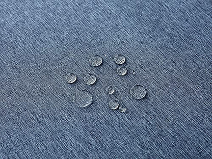 EHouseHome Faux Linen Tablecloth with Lace Trim - Waterproof/Spill Proof/Stain Resistant/Wrinkle Free/Oil Proof - for Banquet, Parties,Dinner,Kitchen,Wedding,Holiday,Denim Blue Square 52X52Inch - color: Denim Blue, size: 52" x 52" (Square)