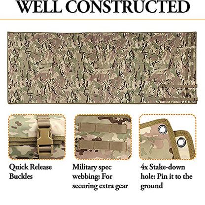 Tactical Shooting Gun Mat Outdoor Professional Waterproof Non-Slip Shooting Mat Firearm Shooting Bag Rifle Rest Bag Shooting with Front and Rear Support Sandbags - color: CP