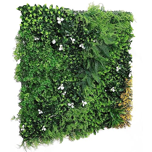 ANMINY 16Pcs Grass Wall Panels 10" x 10" Artificial Grass Plant Greenery Wall Backdrop 11 Sqft Thickened High-Density Faux Boxwood Panels Privacy Fence Hedge for Indoor Outdoor Party Wedding Garden - size: 40 by 40 inches(Pack of 1)
