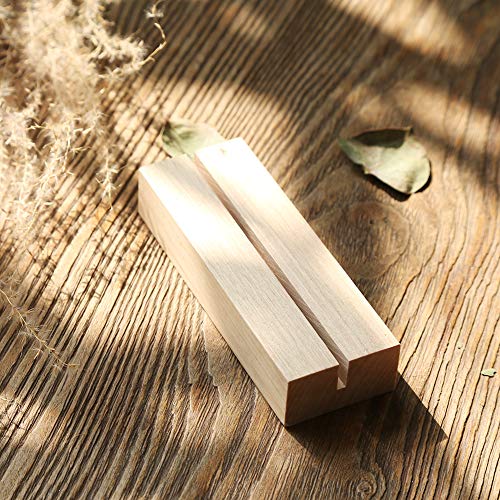 UNIQOOO 20 Pack 4" Birch Wood Stands for Wedding Acrylic Sign, Wood Table Number Holders for 1/8 Thick Acrylic Sheets | Wedding Display Stand, Card Holder, Great for Bar Menu, Retail Sign, Party and Events - color: Birch 20 pack