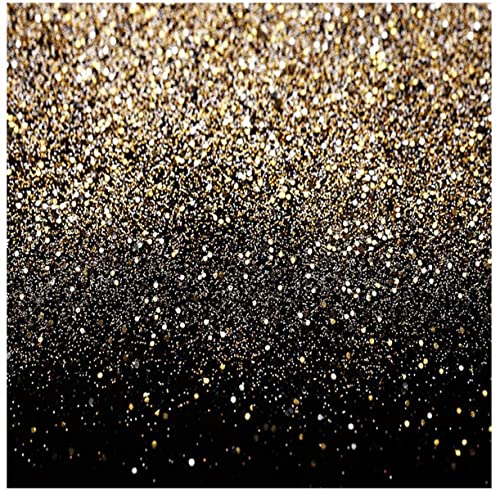 CHAIYA 8X8ft Black and Gold Backdrop Gold Spots Backdrop Vinyl Photography Backdrop Vintage Background for Family Birthday Party Newborn Studio Props - color: black, size: 8′x8′