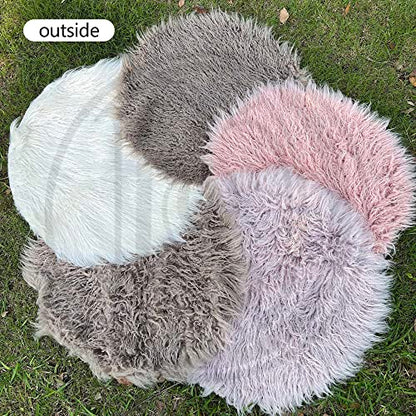 Newborn Photo Props Faux Fur Soft 29.5x19.7 inch Baby Boy Girl Photo Blanket Studio Backdrop Photo Mat Pink (29.5x19.7 inch Almost Mauve) - color: Almost Mauve