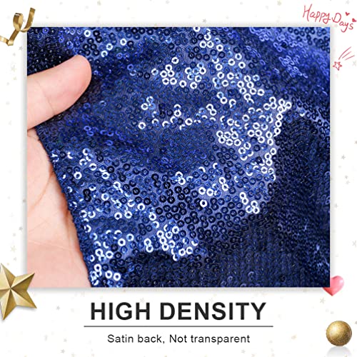 PartyDelight Sparkly Sequin Backdrop Curtains Navy Blue 5FT X 10FT 2 Panels for Wedding Party Room Decorations - color: Navy Blue, size: 60"W x 120"L (Pack of 2)