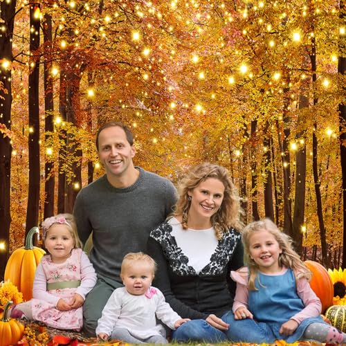 Fall Photo Backdrop Fall Photography Backdrop Thanksgiving Day Friendsgiving Party Decorations Autumn Maple Leaves Pumpkin Background Supplies Farm Harvest Banner 10x8ft - size: 10x8FT