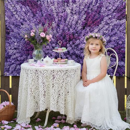 Lavender Backdrop Purple Floral Background for Photography Lavender Flower Wall Backdrop for Wedding Bridal Shower Birthday Baby Shower Home Decorations Background Photo Booth 71x43 Inch - style: Lavender