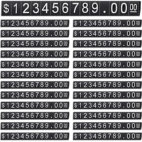 Vicenpal 100 Sets Price Display Cube Number Letter Price Tag Cube Blocks Adjustable Counter Stand Label for Retail, Jewelry, and Shop Pricing(Black with White) - color: Black With White
