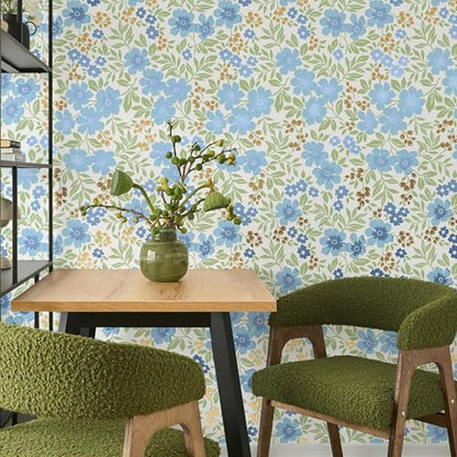 Main Street Peel and Stick Wallpaper Eco-Friendly Sheets 12 Pack, 11 X 16 Inch Friendly Flowers Design, Wall Mural for Home Decor, Removable Wall Decor Wallpaper Peel and Stick for DIY Projects - style: Friendly Flowers Design SCF