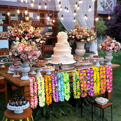 GoodUping 16pcs Hawaiian Leis Party Set with 8 Necklaces and 8 Photo Booth Glasses for Tropical Luau, Summer Beach Birthday, Pool Party Decorations & Favors - size: 16pcs