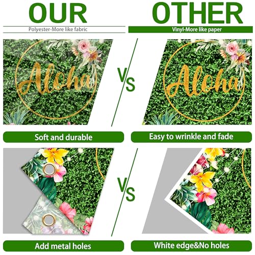 Aloha Summer Tropical Hawaiian Backdrop 10x5 FT Backdrops Luau Party Decorations for Adults Birthday Decor Baby Shower Banners Photography Background for Photo Booth Props - size: 10x5 FT