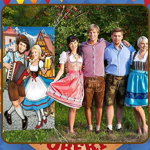 Tudomro Oktoberfest Couple Photo Door Banner Party Decorations 6 x 4 ft Oktoberfest Photo Prop Bavarian Backdrop Door Banner Backdrop Supplies for Themed Party Decor German - style: Beer