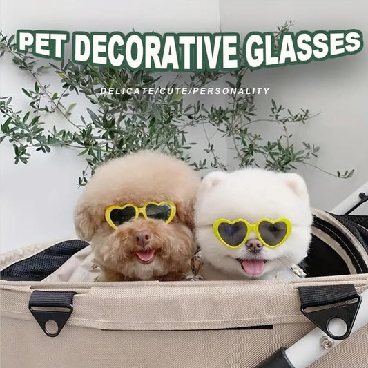 Rose Pet Heart Sunglasses Photos Props Cute Pet Dog Sunglasses Cat Glasses Sun Flower Glasses Pets Party Decor for Small Dogs Cat Accessories Cute Pet Dog Sunglasses - color: rose