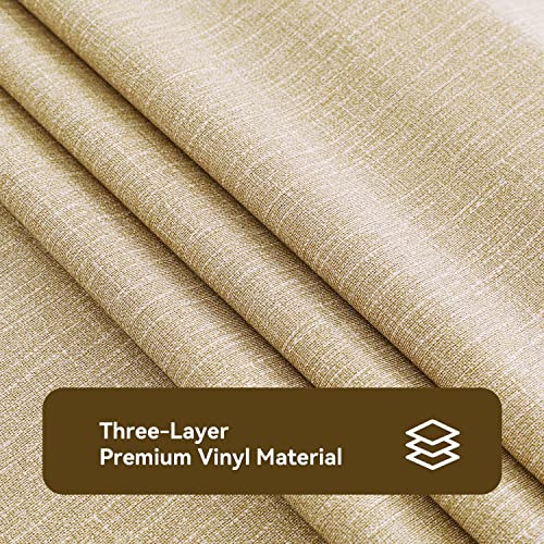 Romanstile 100% Waterproof PVC Tablecloth, Square Oil Spill Proof Stain Resistant Vinyl Table Cloth, Wipe Clean Plastic Table Covers for Kitchen/Dining/Parties - 54 x 54 Inch, Khaki - color: Khaki, size: 54" x 54" (Square)