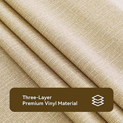 Romanstile 100% Waterproof PVC Tablecloth, Rectangle Oil Spill Proof Stain Resistant Vinyl Table Cloth, Wipe Clean Plastic Table Covers for Kitchen/Dining/Parties - 60 x 84 Inch, Khaki - color: Khaki, size: 60" x 84" (Rectangular)