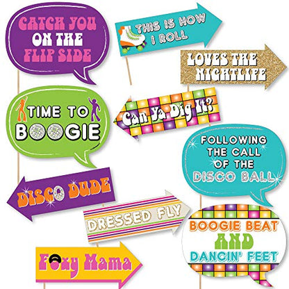 Big Dot of Happiness Funny 70's Disco - 1970s Disco Fever Photo Booth Props Kit - 10 Piece - color: 70's Disco