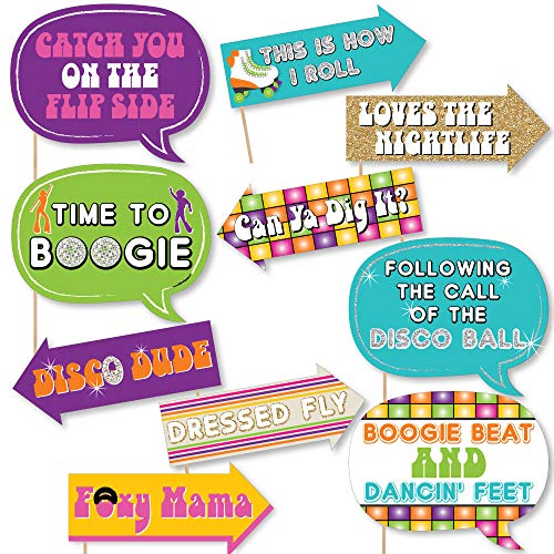 Big Dot of Happiness Funny 70's Disco - 1970s Disco Fever Photo Booth Props Kit - 10 Piece - color: 70's Disco