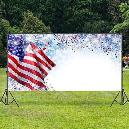 AOFOTO 15x8ft Fireworks American Flag Backdrop Patriotic President's Day 4 of July Independence Day Photography Background USA Veteran Holiday Kid Adults Patriotism Portrait Photo Studio Props Vinyl - size: 15x8ft