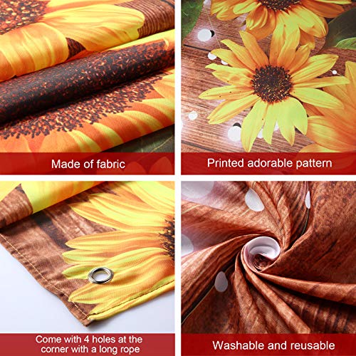 Tatuo 6.1 x 3.6 ft Rustic Sunflowers Backdrop Sunflowers Photography Background Brown Backdrop Photography Wall Background Banner for Photo Studio Home Wedding Birthday Decoration, Party Supply