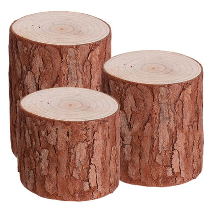 Wooden Pile Ornaments 3.94 Inch Cedarwood Small Tree Stump Stand Rustic Wood Stump Decor for Photography Props DIY Decoration and Display Base