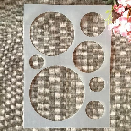 TIAMECH A4 Reusable Round Geometric Stencil for Painting - Circle Student Drawing Layering Template, DIY Wall Art, Wood Furniture, Scrapbook & Crafts (8.3x11.7inch) - style: Geometry Round