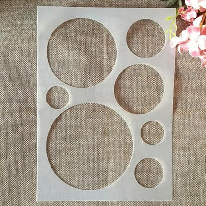 TIAMECH A4 Reusable Round Geometric Stencil for Painting - Circle Student Drawing Layering Template, DIY Wall Art, Wood Furniture, Scrapbook & Crafts (8.3x11.7inch) - style: Geometry Round