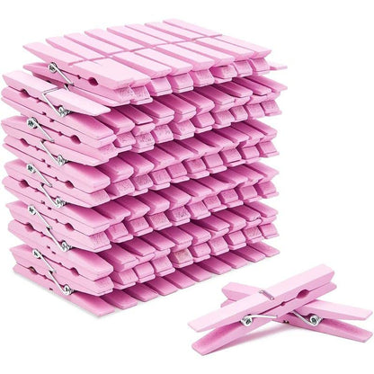 1.9 Inch White Small Clothes Pins Paper Picture School Work Holders Baby Shower Clothing Line Clips with Twine Pack 50 - color: 50pcs (2 Inch) White + Jute Twine
