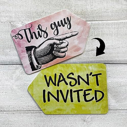Plastic Photo Booth Prop Signs - Set of 10 Phrases - PARTY Mix