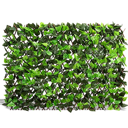 DOEWORKS Expandable Fence Privacy Screen for Balcony Patio Outdoor, 1PC Faux Ivy Fencing Panel for Backdrop Garden Backyard Home Decorations - size: 16*45 Inch * 1 Pc
