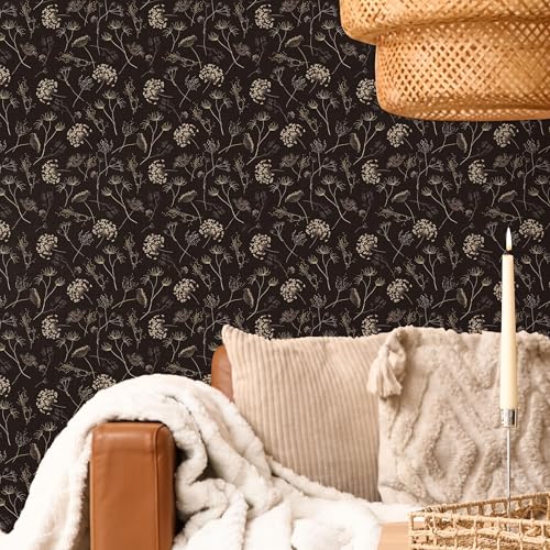 Main Street Peel and Stick Wallpaper Eco-Friendly Sheets 12 Pack, 11 X 16 Inch Queen Anne's Lace Design, Wall Mural for Home Decor, Removable Wall Decor Wallpaper Peel and Stick for DIY Projects - style: Queen Anne's Lace Design GCF