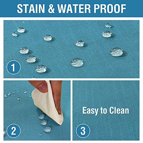 H.VERSAILTEX Linen Textured Table Cloths 54 x 54 Inch Premium Solid Tablecloth Spill-Proof Waterproof Table Cover for Dining Buffet Feature Extra Soft and Thick Fabric Wrinkle Free, Teal - color: Teal, size: 54" x 54" (Square)