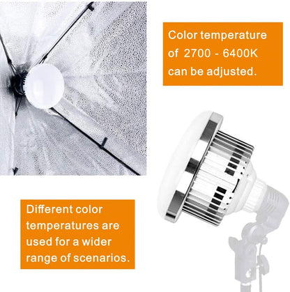 Skytex 2Pack 85W Photography Light Bulb 2700-6400K Colour Temperatures Dimmable Tricolor LED Bulbs Softbox Bulb in E27 Socket for Photography Photo Video Studio Lighting Softbox - style: 2 pack led85w