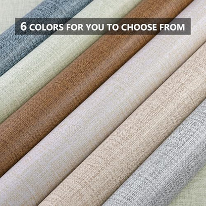 Khaki Grasscloth Peel and Stick Wallpaper 17.3"x300" Faux Linen Textured Contact Paper Removable Self Adhesive Vinyl Wallpaper for Bedroom Bathroom - color: Khaki, size: 17.3" x 300"